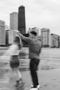 Blurry Engagement Photos in the City