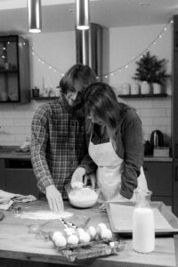 Couple Cooking Together Engagement Photo theme