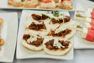 BBQ Pulled Pork Bao Bun Passed Hors D'oeuvres at Massachusetts Wedding