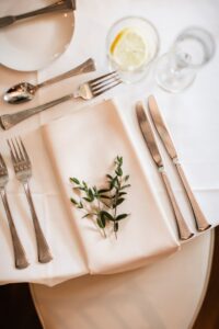 Wedding Place Setting with Greenery