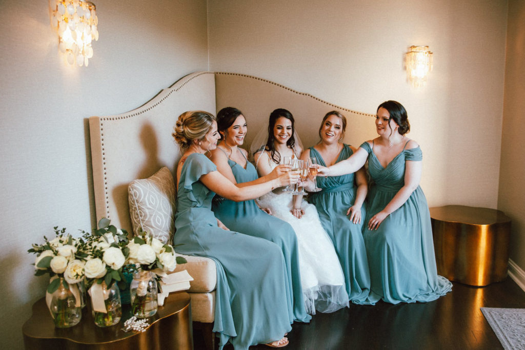 The Villa – Madera Ballroom | Bridesmaid's Toast with Bride | Francielle Santo Photography