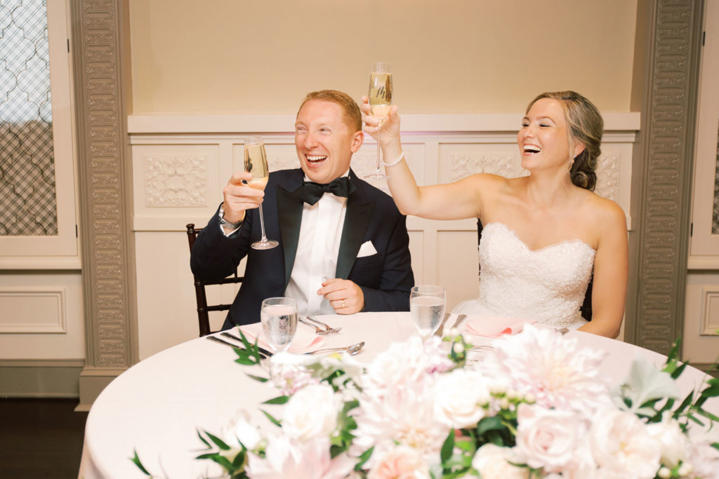The Villa – Madera Ballroom | bride and groom toast