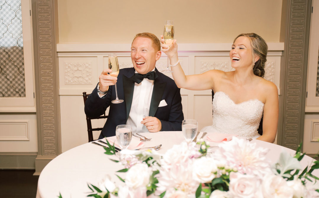 bride and groom toast