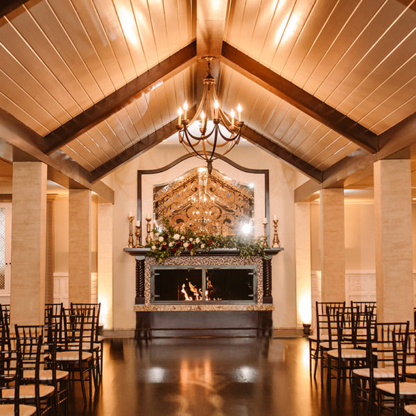 Dramatic indoor wedding ceremony venue