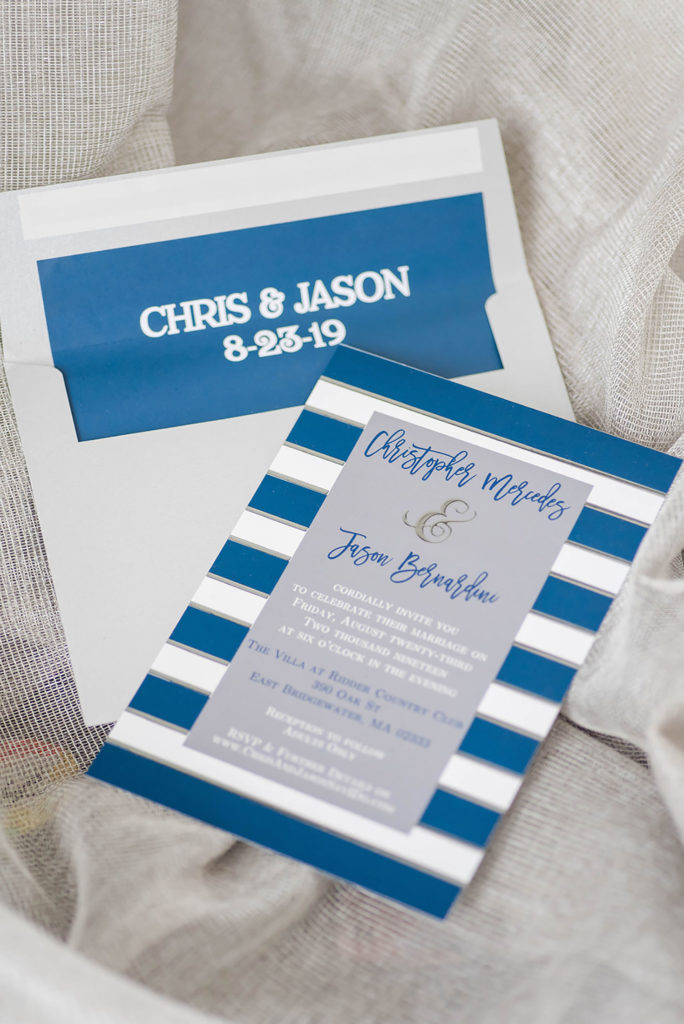 The Villa Madera August wedding Chris and Jason invitation