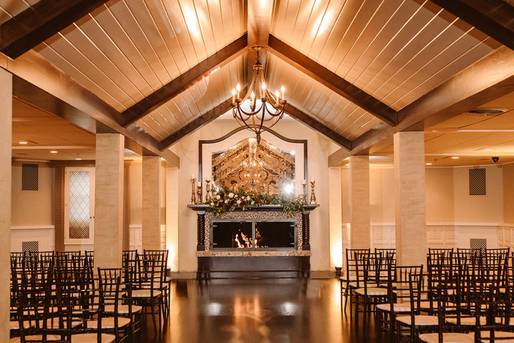 Dramatic indoor wedding ceremony venue