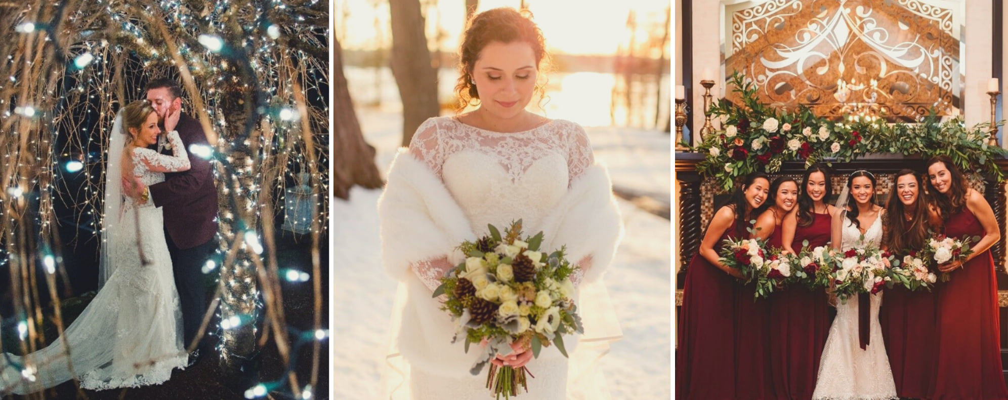 Winter weddings in December - one of the best months for a wedding in Massachusetts