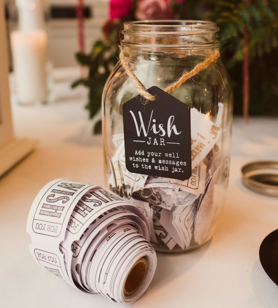Well Wishes Written by Guests is a wedding detail that is unforgettable