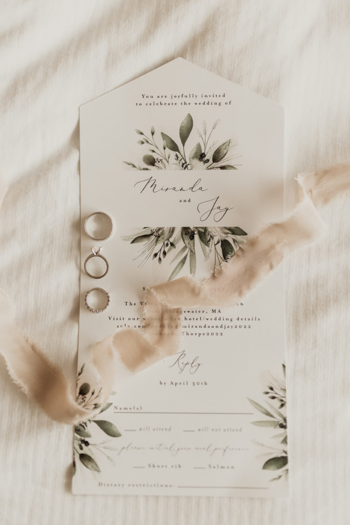 Wedding invitation close-up