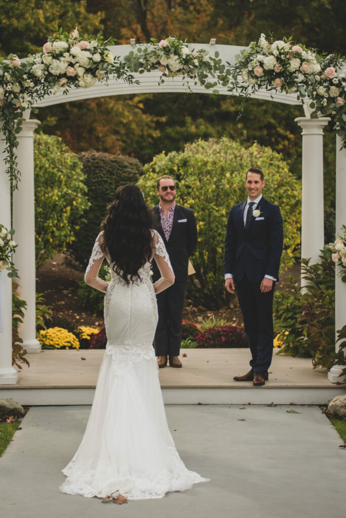 Outdoor wedding reception at The Villa in East Bridgewater, Massachusetts
