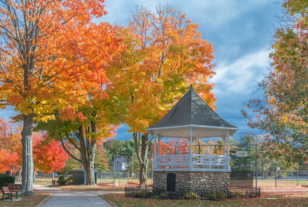 Whitman Town Park is a wedding photo location near The Villa in East Bridgewater, Massachusetts