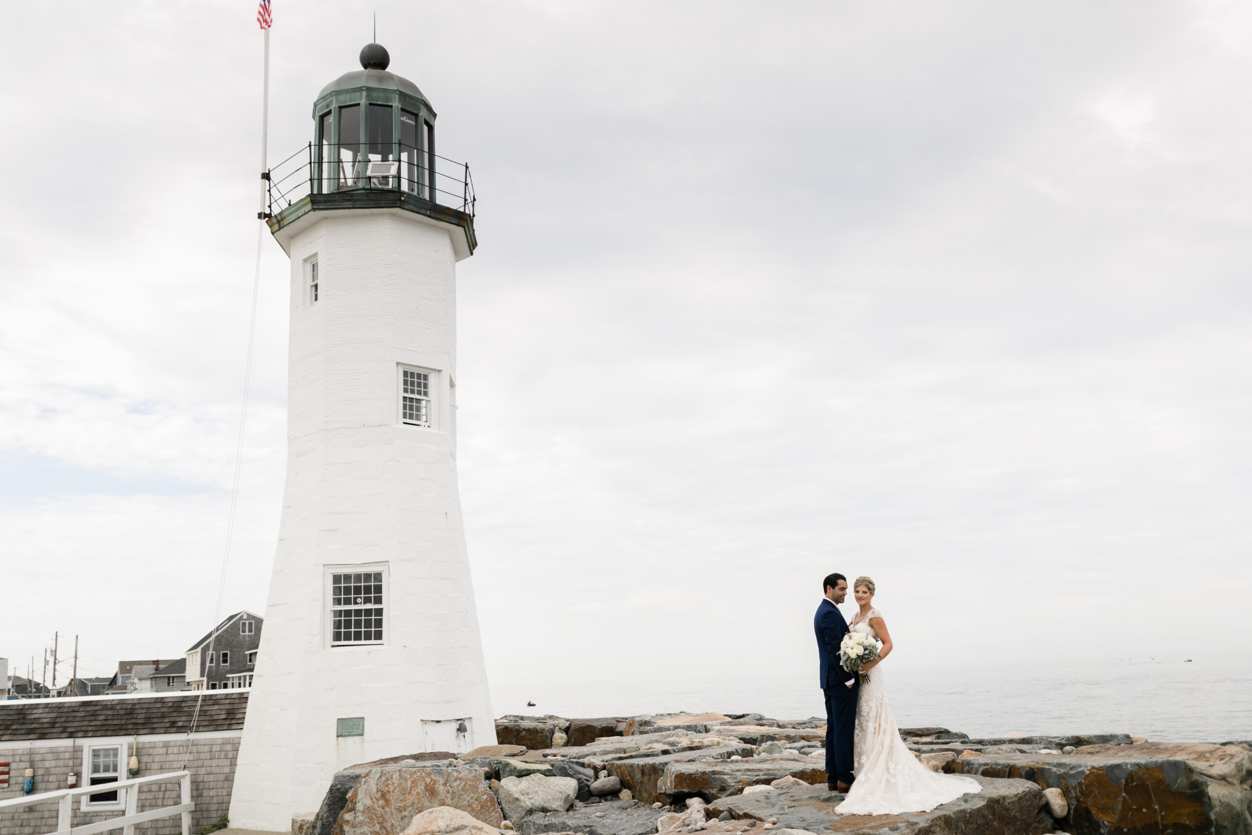 Scituate Lighthouse Wedding Photos Near The Villa in East bridgewater, Massachusetts