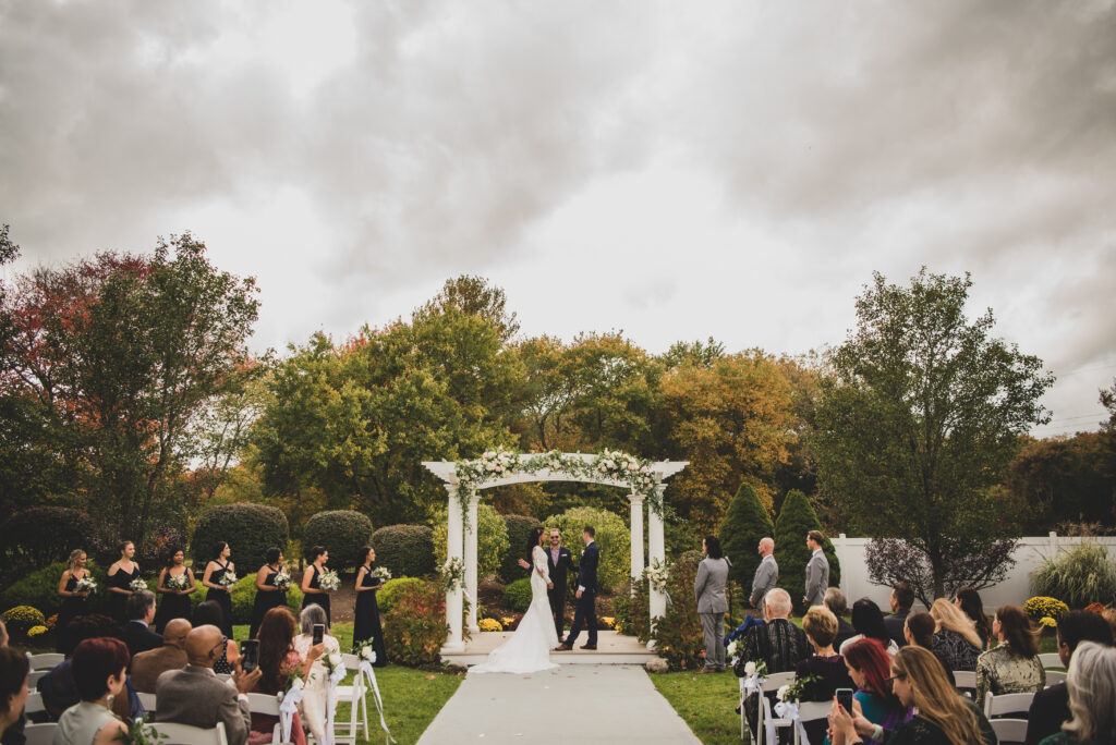 Massachusetts fall wedding ceremony