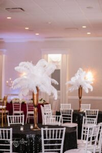 Gold and Feather Centerpieces for the hottest 2023 wedding trend