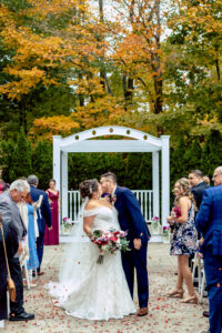 Outdoor Ceremony in the Fall at Saphire Estate