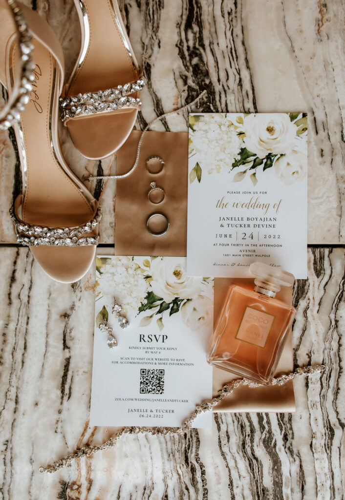 Gold and Champagne Wedding Flat Lay