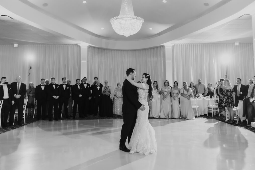 Bride and Groom First Dance in Ballroom at Avenir