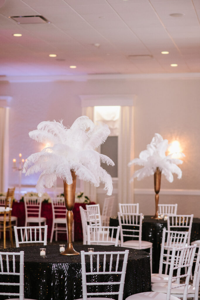 Feather and Gold Centerpiece