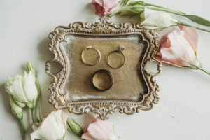 Vintage Jewelry Tray in Wedding Flat Lay
