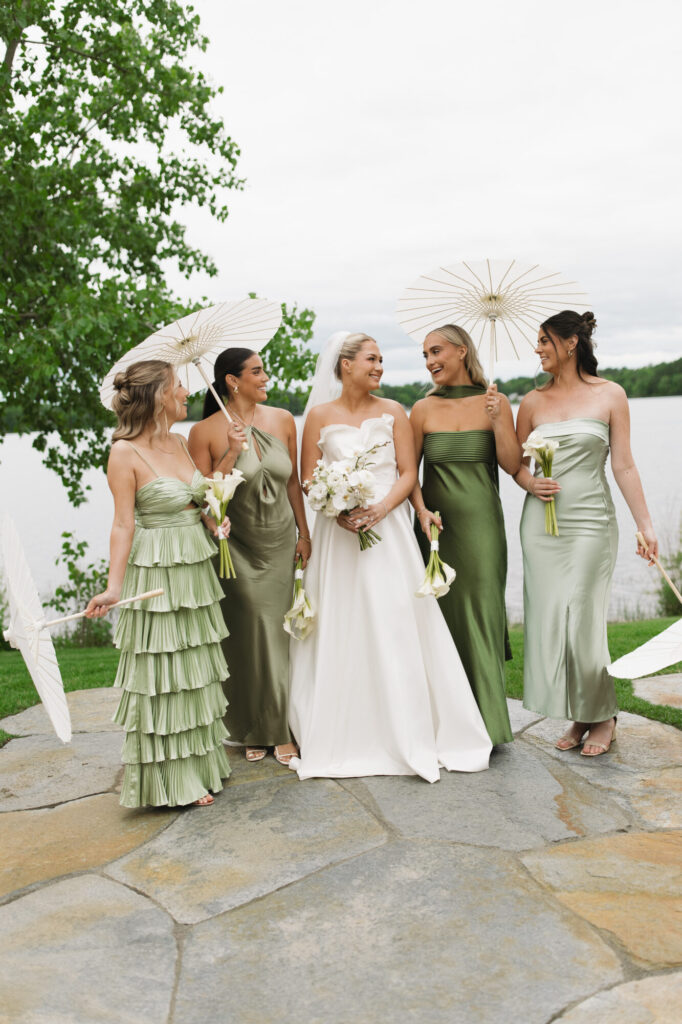 The Lakehouse | Bridesmaids on Bridal Suite Patio | Emily McCafferty Photography