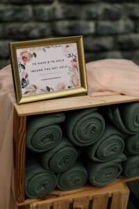 To Have and To Hold in Case You Get Cold Winter Wedding Sign and Blankets
