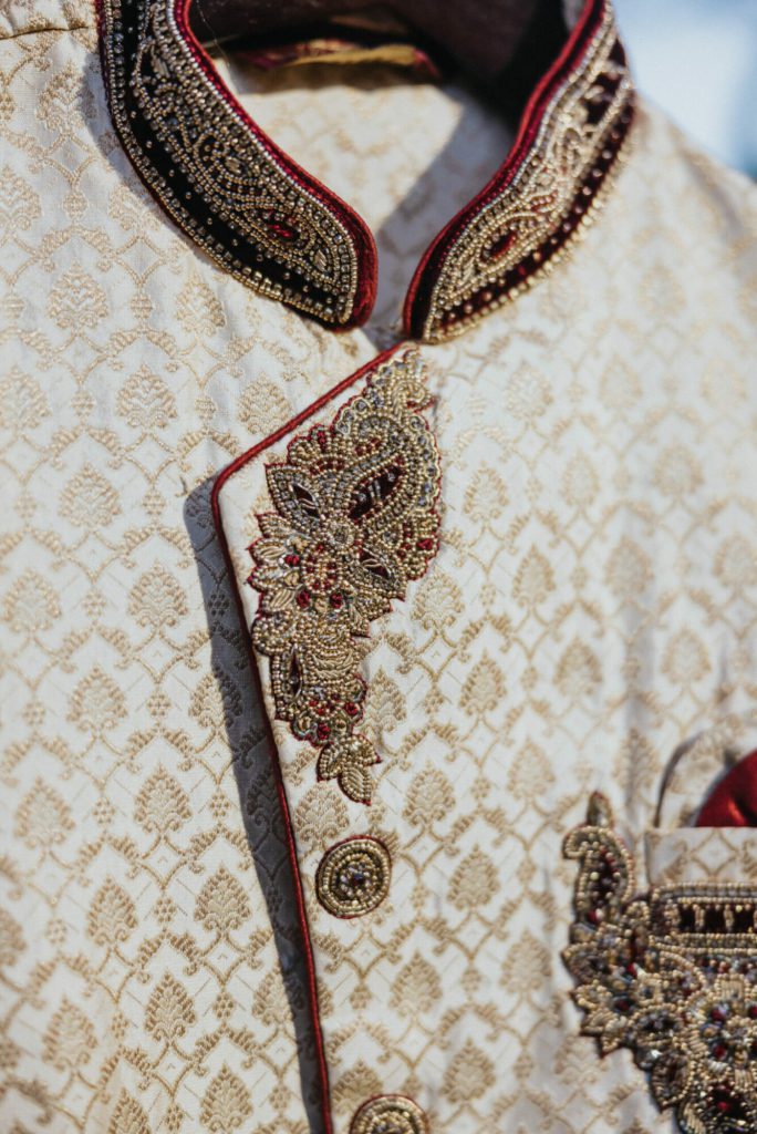 Beige Indian Sherwani for Wedding at Avenir in Massachusetts