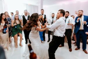 Bride and Groom Dancing at Their Ballroom Wedding Reception at Avenir in Walpole Massachusetts