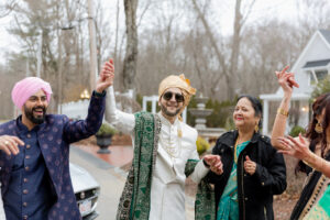 Indian Baraat Celebration with Groom and Friends at Saphire Estate in Sharon Massachusetts
