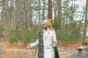 Indian Groom First Look Reaction at Massachusetts Wedding Venue