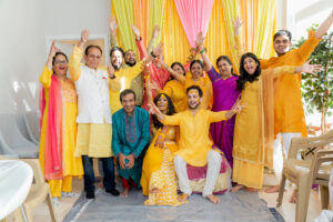 Indian Family Celebrating at Haldi Ceremony at Boston Apartment