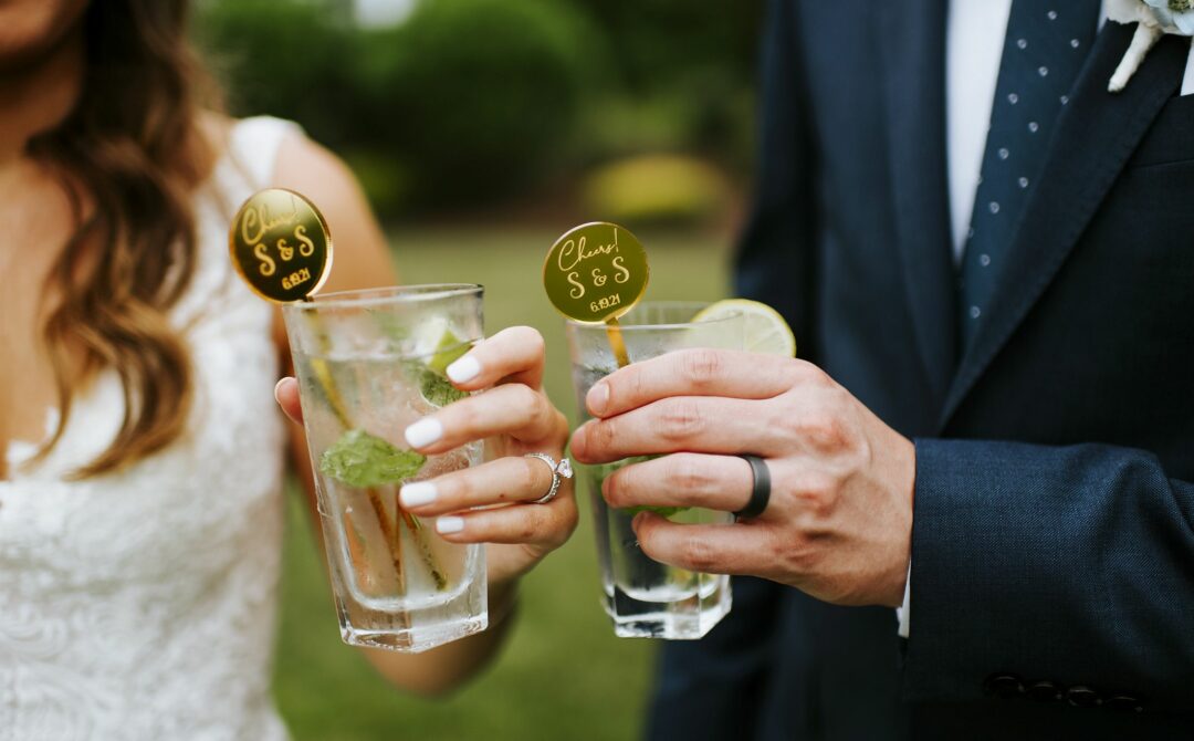 Bride and Groom Customized Drink Stirrers for Summer Wedding