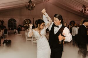 Bride and Groom Dancing at Massachusetts Tent Wedding