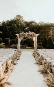 Pampas Grass Outdoor Wedding Ceremony Decor