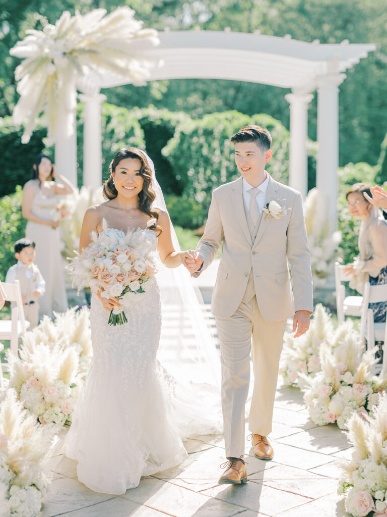 The Villa – Grand Ballroom | Outdoor Ceremony Recessional | Alyssa Marie Photography