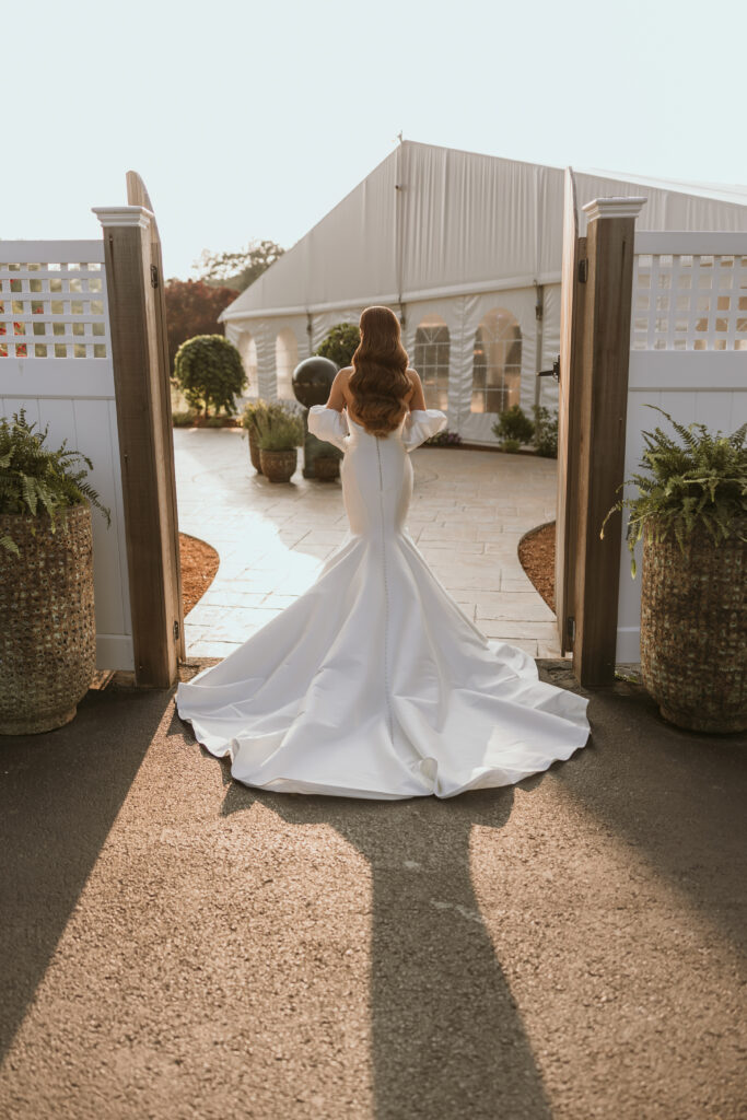Bride at Golden Hour in Front of Tent