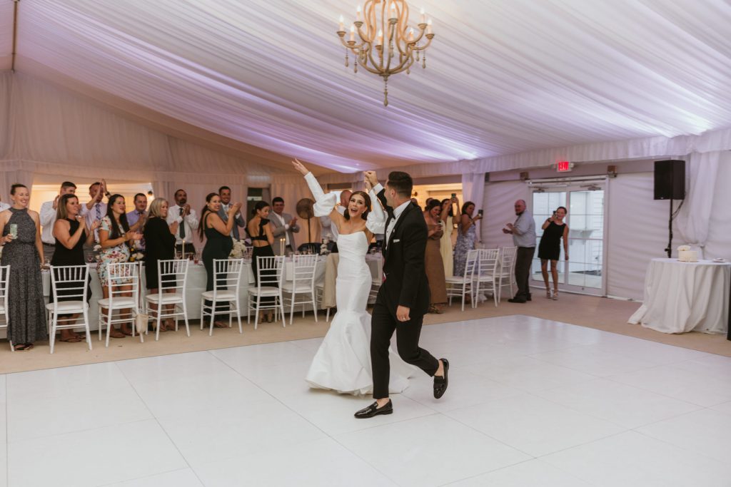 Bride and Groom Enter Reception Tent