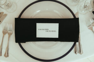Black and White Table Setting with Graphic