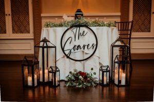 Winter Wedding Sweetheart Table Decor With Lanterns 