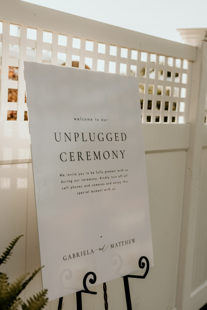 Unplugged Ceremony Signage