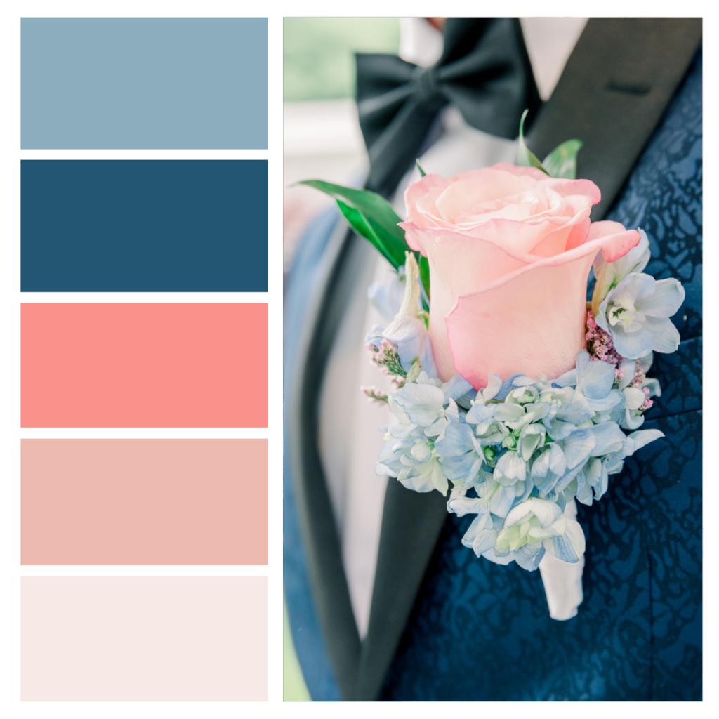 blue and blush colors for 2025 weddings