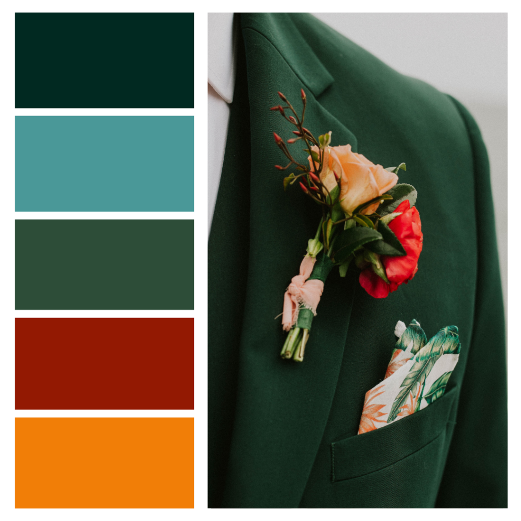 2025 wedding colors using dark green palette