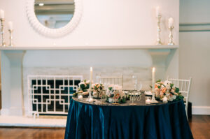 Blue Sweetheart Table Decor Wedding Reception 