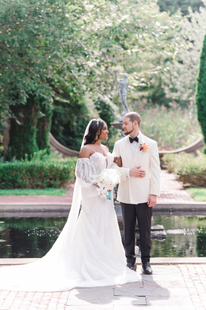Bridgerton Inspired Wedding Photos in Gardens