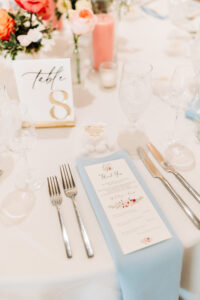 wedding rehearsal dinner table setting