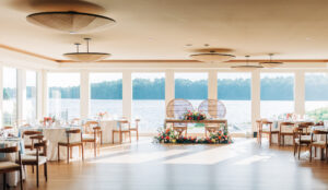 wedding reception with lake views in Halifax, Massachusetts