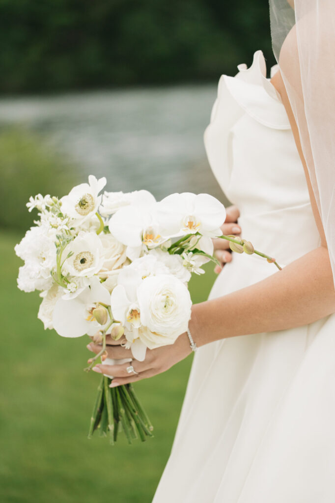 Bride's white floral bouquet