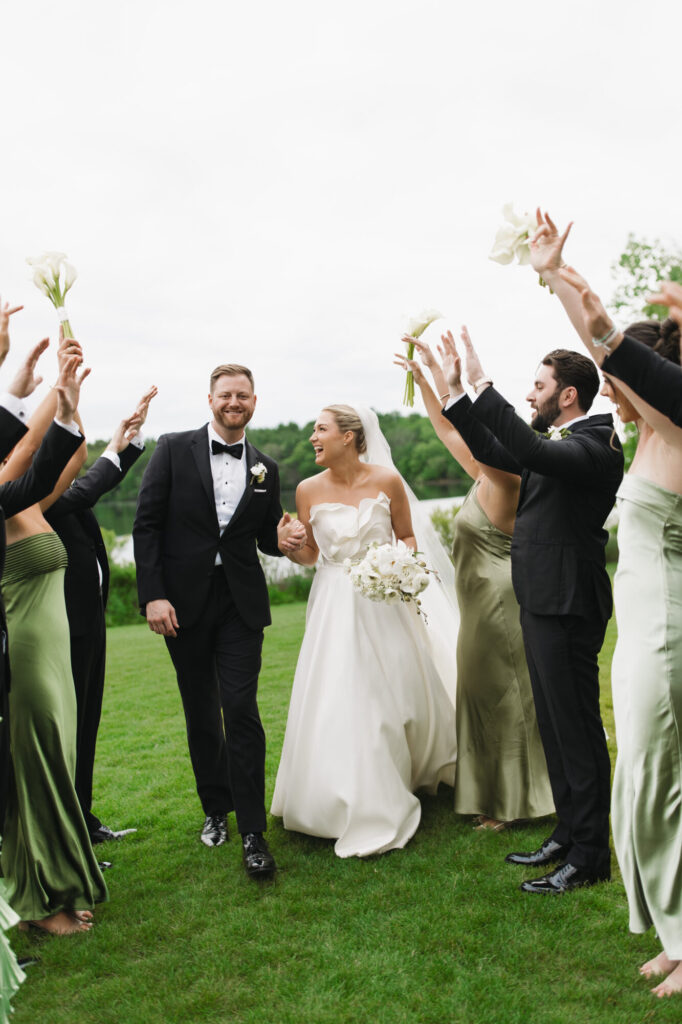 Bride and Groom with wedding party