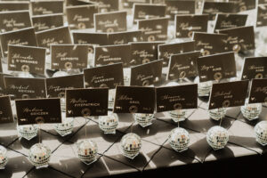 sparkle disco balls used as wedding decor