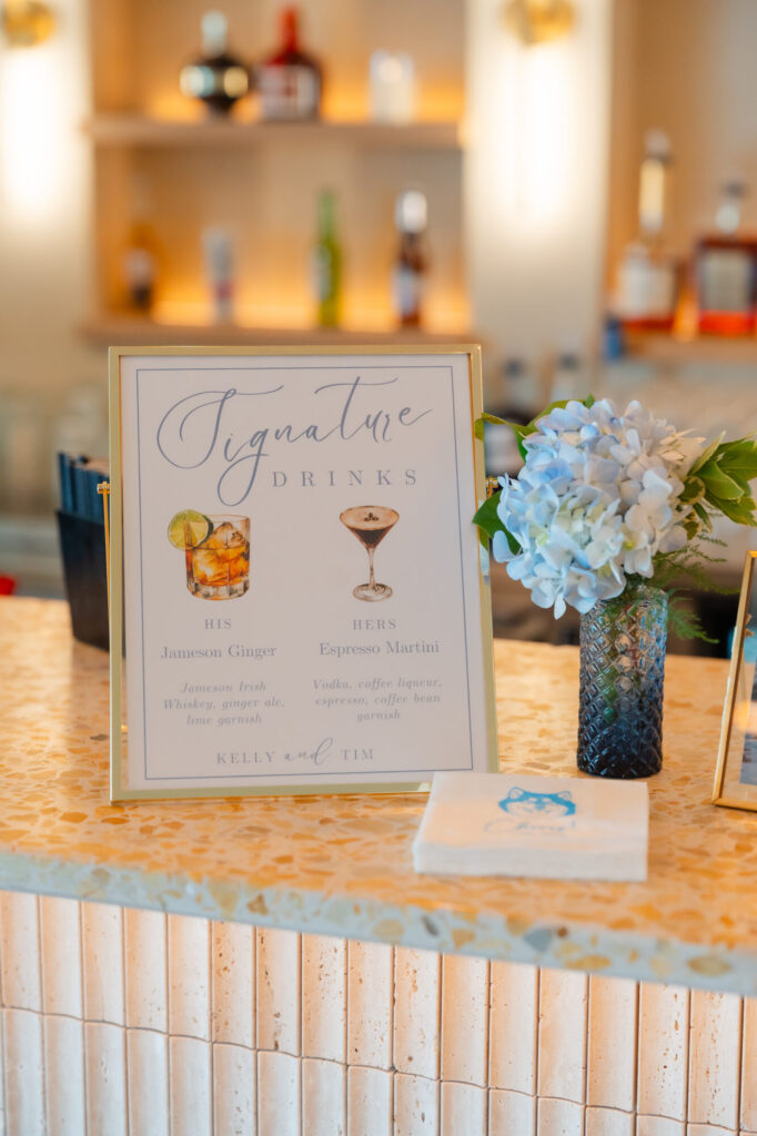 Signature Cocktail Sign | Bella Gavini Photography